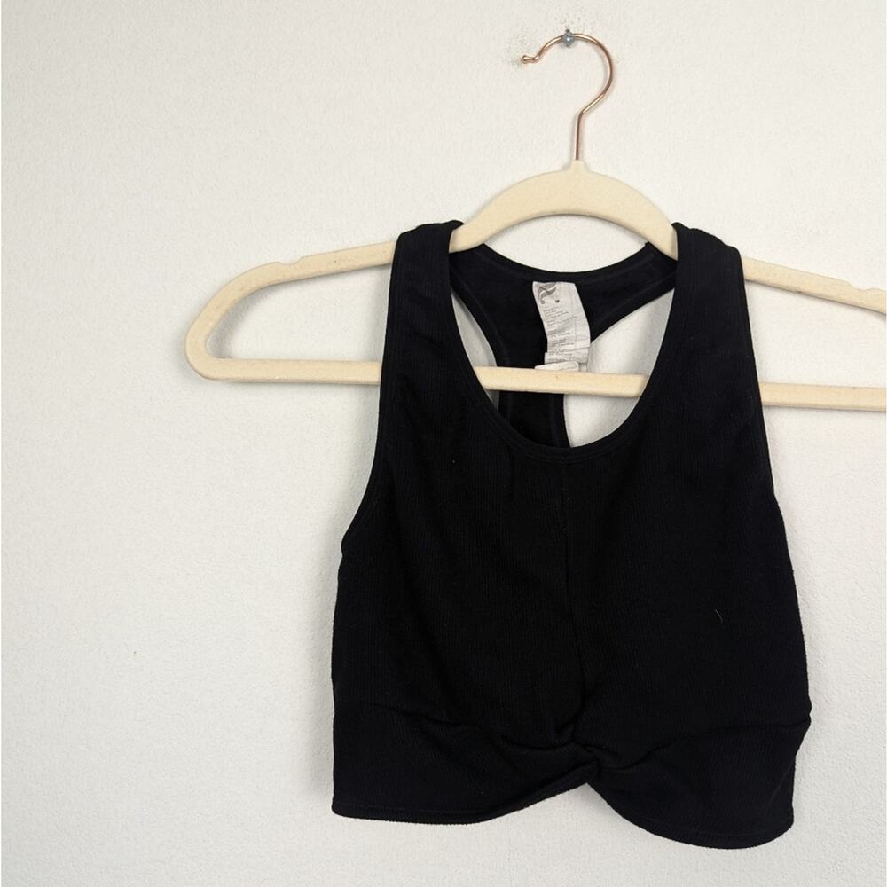 Fabletics Black Ribbed Racerback Sports Bra Size M - Picture 3 of 6